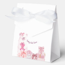 Pink Teddy Bear Baby Shower Favor Bag