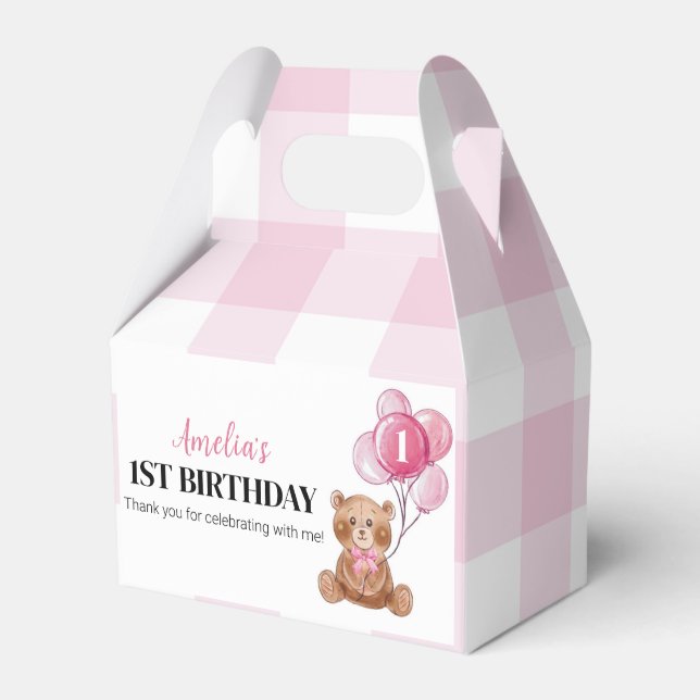 Ballotins Pink Teddy Bear Premier Ballotin de fête d'anniver (Verso)