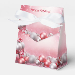 Ballotins Pink White Christmas Balls Boîte cadeau de vacance