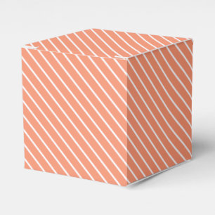Ballotins Pinstripes diagonales - corail orange et blanc