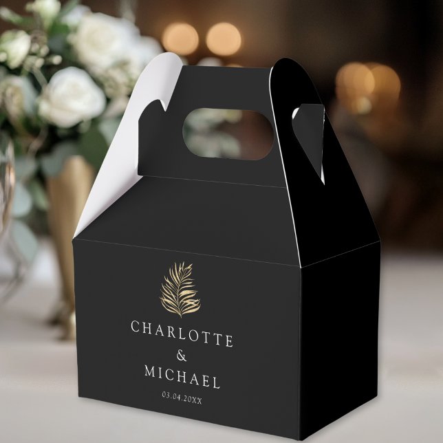 Ballotins Plante Black Elegant Trending Mariages (White Elegant Plant Trending Weddings Favor Boxes)