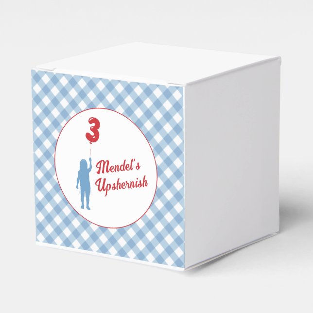 Ballotins Plaques de papier bleu En vichy Upsherin (Verso)