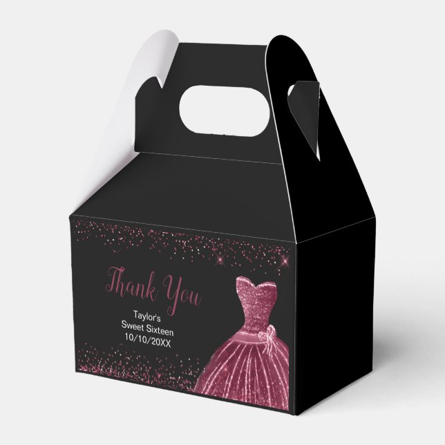Ballotins Plum Purple Dress Faux Glitter Sweet 16 Birthday (Arrière)