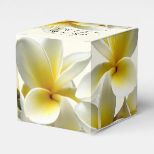 Ballotins Plumeria Jaune Merci Boîte de mariage Favor
