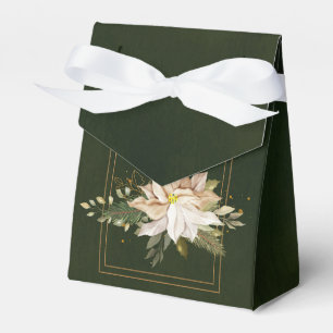 Ballotins Poinsettias Blanches et Feuilles de Parties scinti