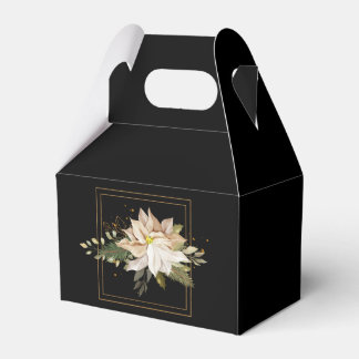 Ballotins Poinsettias Blanches et Feuilles de Parties scinti