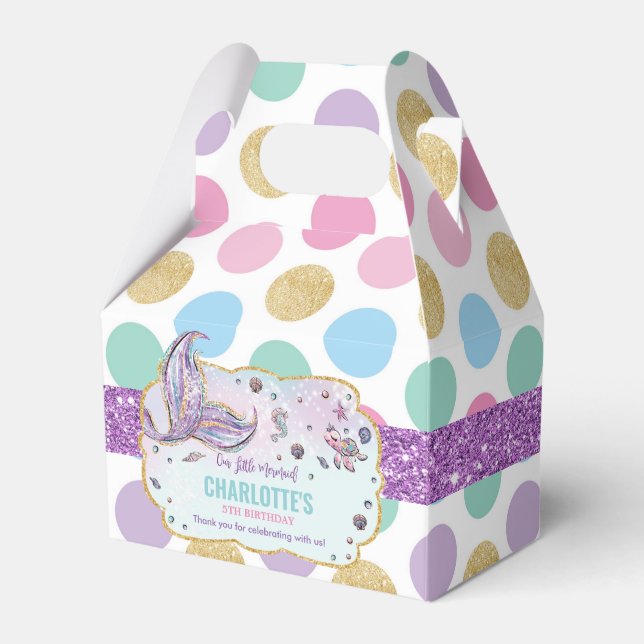 Ballotins Pois Sirène Anniversaire Baby shower Merci (Verso)