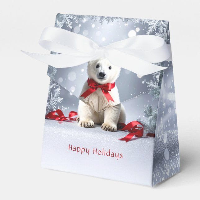 Ballotins Polar Bear Christmas Holiday Gift Box (Verso)