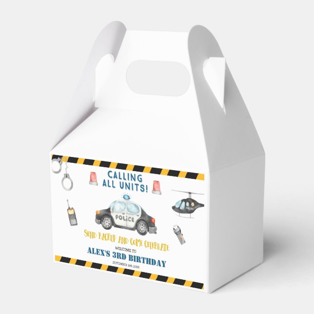 Ballotins Police Enfants Anniversaire Fête Favoriser boîte c (Verso)