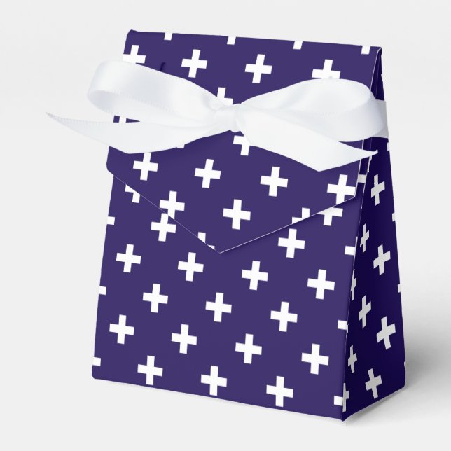 Ballotins Polka blanche croise sur bleu marine (Verso)