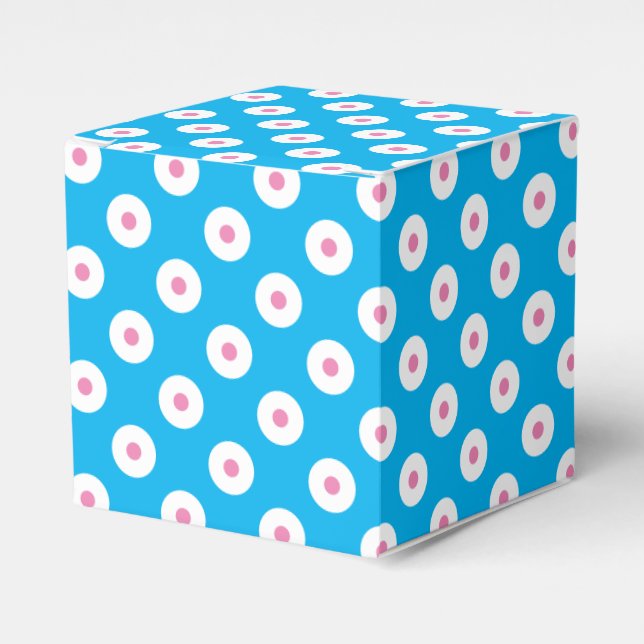 Ballotins Polka bleu simple et gai, blanc et rose pointillé (Verso)