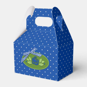 Ballotins Polka Dot Roses Blue Gable Party Favoriser Box