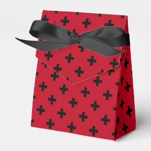 Ballotins Polka noire croise sur rouge