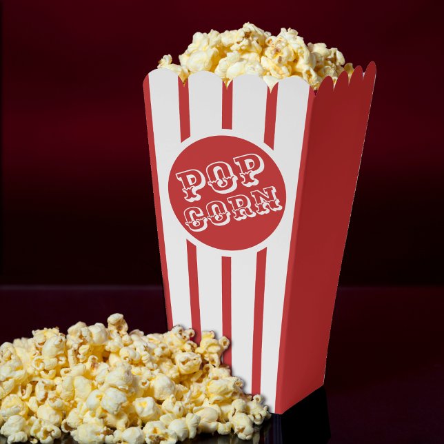 Ballotins Popcorn de film à rayures rouge et blanc (Créateur téléchargé)