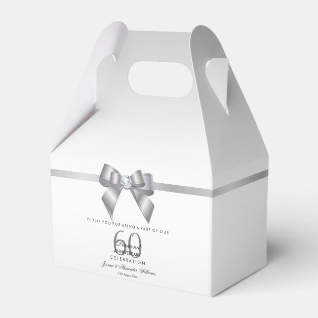 Ballotins Posh Gem Bow & Ribbon 60e anniversaire de Mariage (Verso)