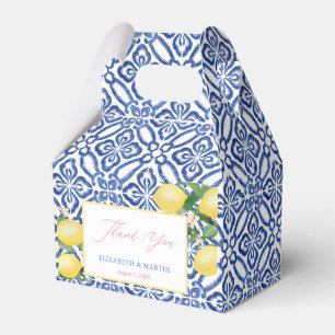 Ballotins Positano Lemons Cobalt Bleu Blanc Motif Mariage
