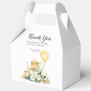 Ballotins Pot de thé et Fleurs Jaunes Élégant Merci