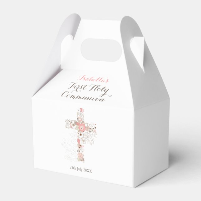Ballotins Première communion blanc Ballotin floral (Arrière)