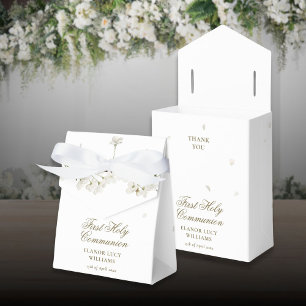Ballotins Première Communion Blanche Fleur Floral