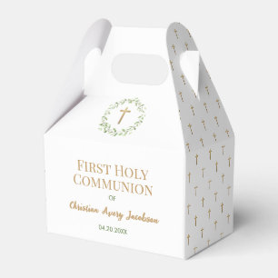 Ballotins Première communion sacrée personnalisée Croix d'or