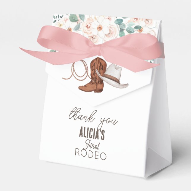 Ballotins Première Rodéo Cowgirl Western Floral 1er Annivers (Verso)