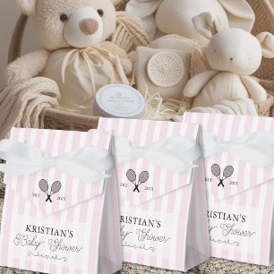 Ballotins Preppy Chic Rose Stripes Baby shower Tennis Thème