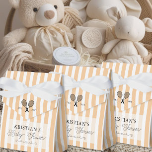Ballotins Preppy Orange Stripes Baby shower Tennis Thème