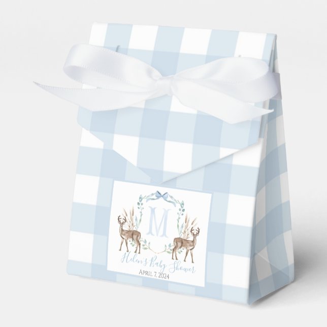 Ballotins Preppy Southern Blue Boy Deer Baby shower (Verso)
