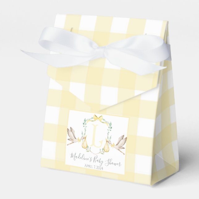 Ballotins Préppy Southern Yellow Stork Baby shower (Verso)