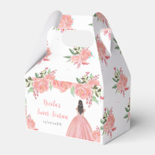 Ballotins Princesse aux Cheveux Bruns Fleurs Florales Roses