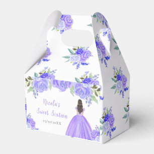 Ballotins Princesse aux Cheveux Bruns Fleurs Violettes Flora