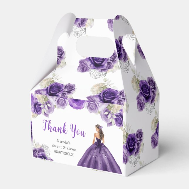 Ballotins Princesse en Merci Sweet sixteen violet (Arrière)