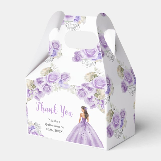Ballotins Princesse en Robe violette Quinceanera Merci (Verso)
