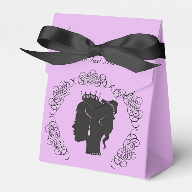 Ballotins Princesse Silhouette Ballotin rose personnalisé (Verso)