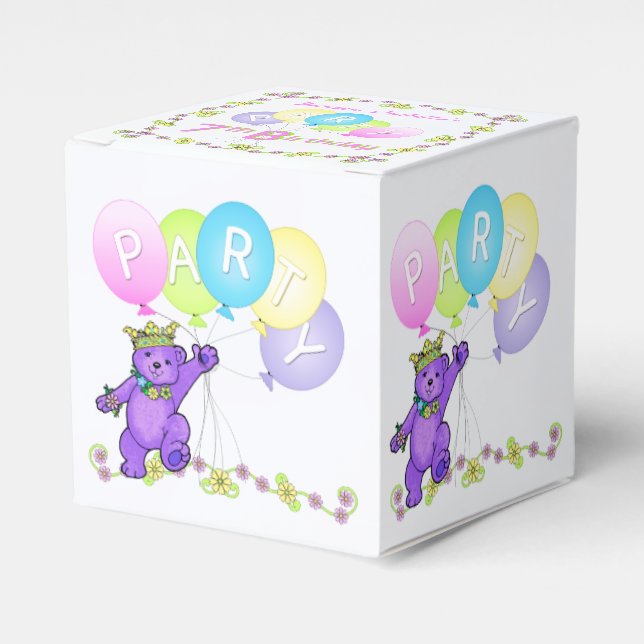 Ballotins Princesse Teddy Bear 7e fête d'anniversaire Custom (Verso)