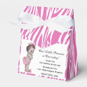 Ballotins Princesse vintage bébé Anniversaire rose Zèbre mod