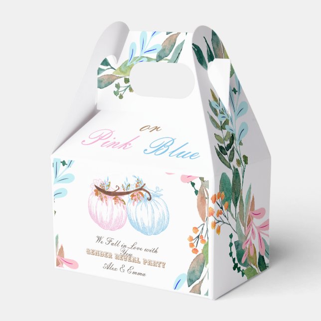 Ballotins Pumpki rose ou bleu Genre Revela Party Invitation (Verso)