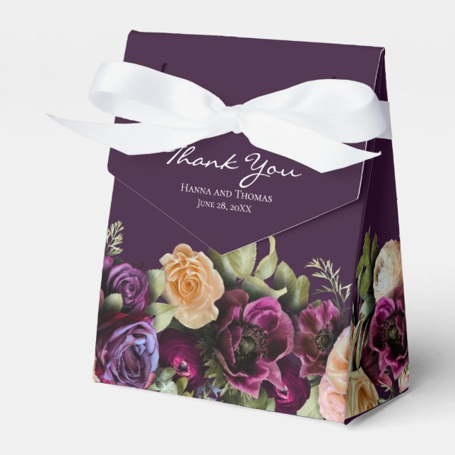 Ballotins Purple Dark Moody Elégant Mariage Floral (Verso)