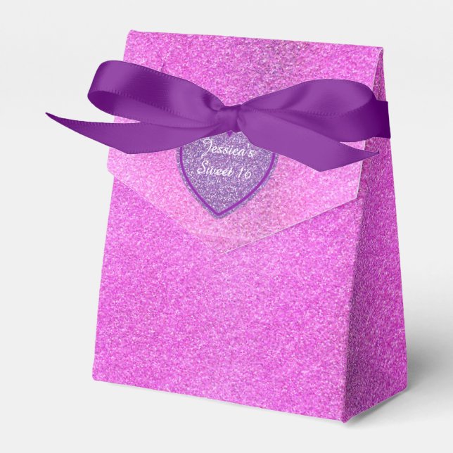 Ballotins Purple et rose Parties scintillant Sweet 16 Favor  (Verso)
