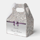 Purple Faux Bow Séquins d'argent doux 16