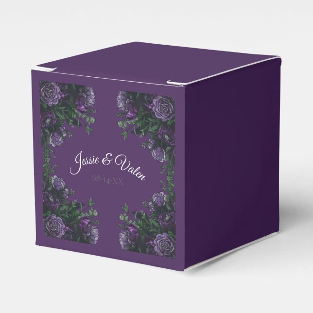Ballotins Purple Floral Élégant Mariage gothique (Verso)