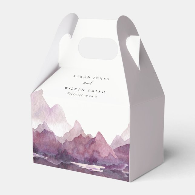 Ballotins Purple Lilac Watercolor Mariage du lac Mountain (Verso)