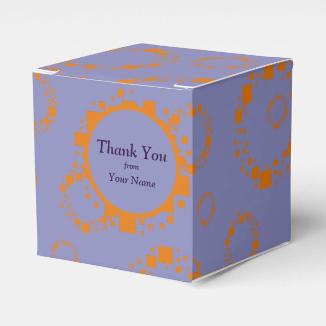 Ballotins Purple Orange Cercle Carré Motif cadeau festif (Verso)