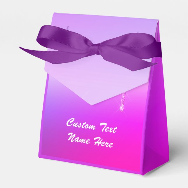 Ballotins Purple rose personnalisé Nom du texte Ballotin Cad (Verso)