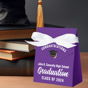 Ballotins Purple White Personnalisable Parti de Graduation s