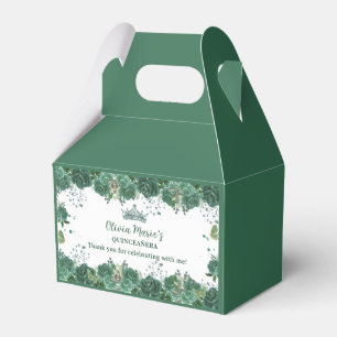 Ballotins Quinceañera Emerald Green Floral Butterflies Tiara