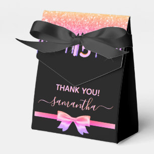 Ballotins Quinceanera parties scintillant rose noire merci