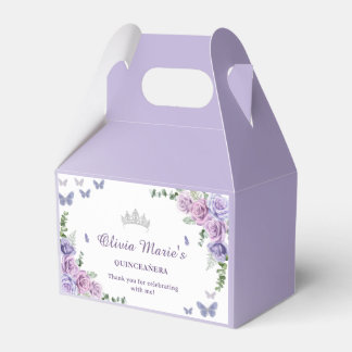 Ballotins Quinceañera Purple Lilac Floral Tiara Papillons
