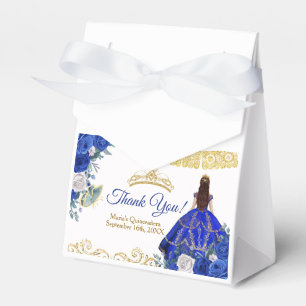 Ballotins Quinceañera Royal Blue Flowers Party Favoriser Box