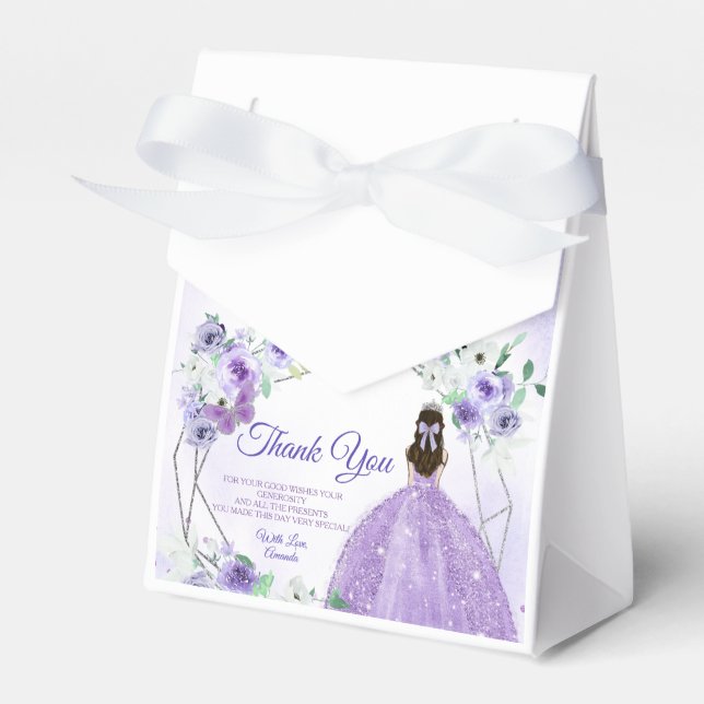 Ballotins Quinceañera Soie & Fleurs violettes (Verso)